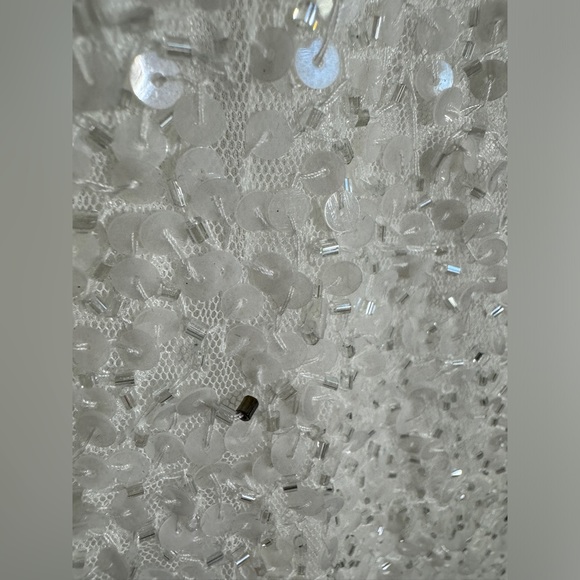 👗 NWT! Mac Duggal White Sequin & Bead Dress - Picture 11 of 16